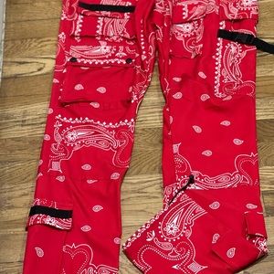 Bandanna cargo pants nylon lg